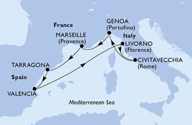 CROCIERA MEDITERRANEO (MSC Fantasia)